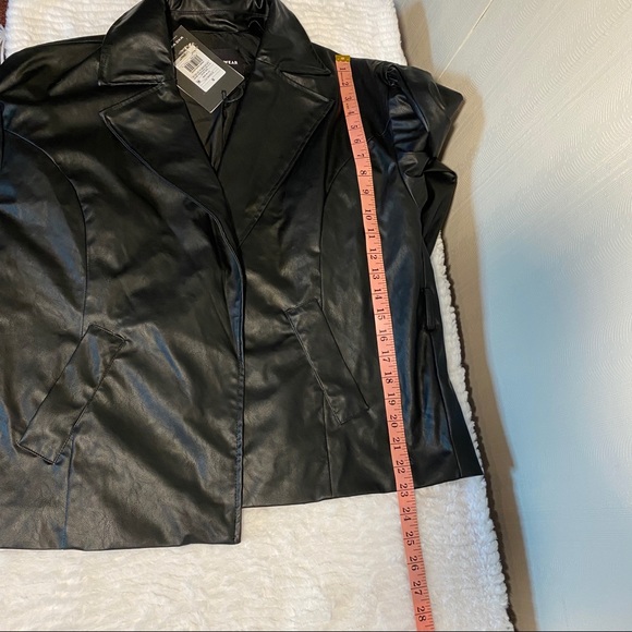 What Not To Wear Jet Black Faux Leather Jacket - Picture 8 of 8